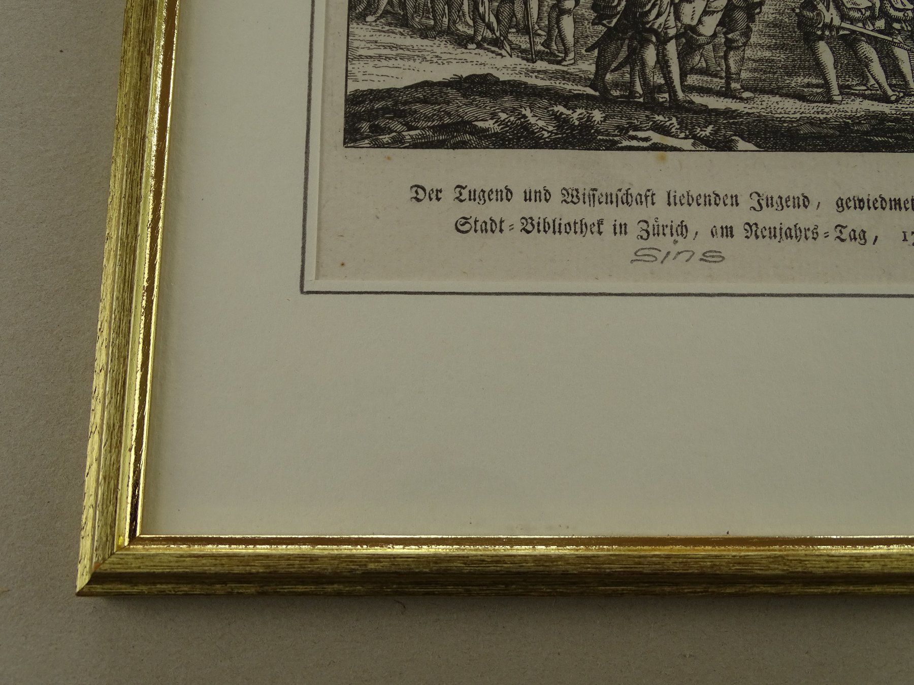 Incisioni: SINS AARGAU, KUPFERSTICH 1774, BULLINGER – Usato da Grüningen venduto da Kartensammler 8