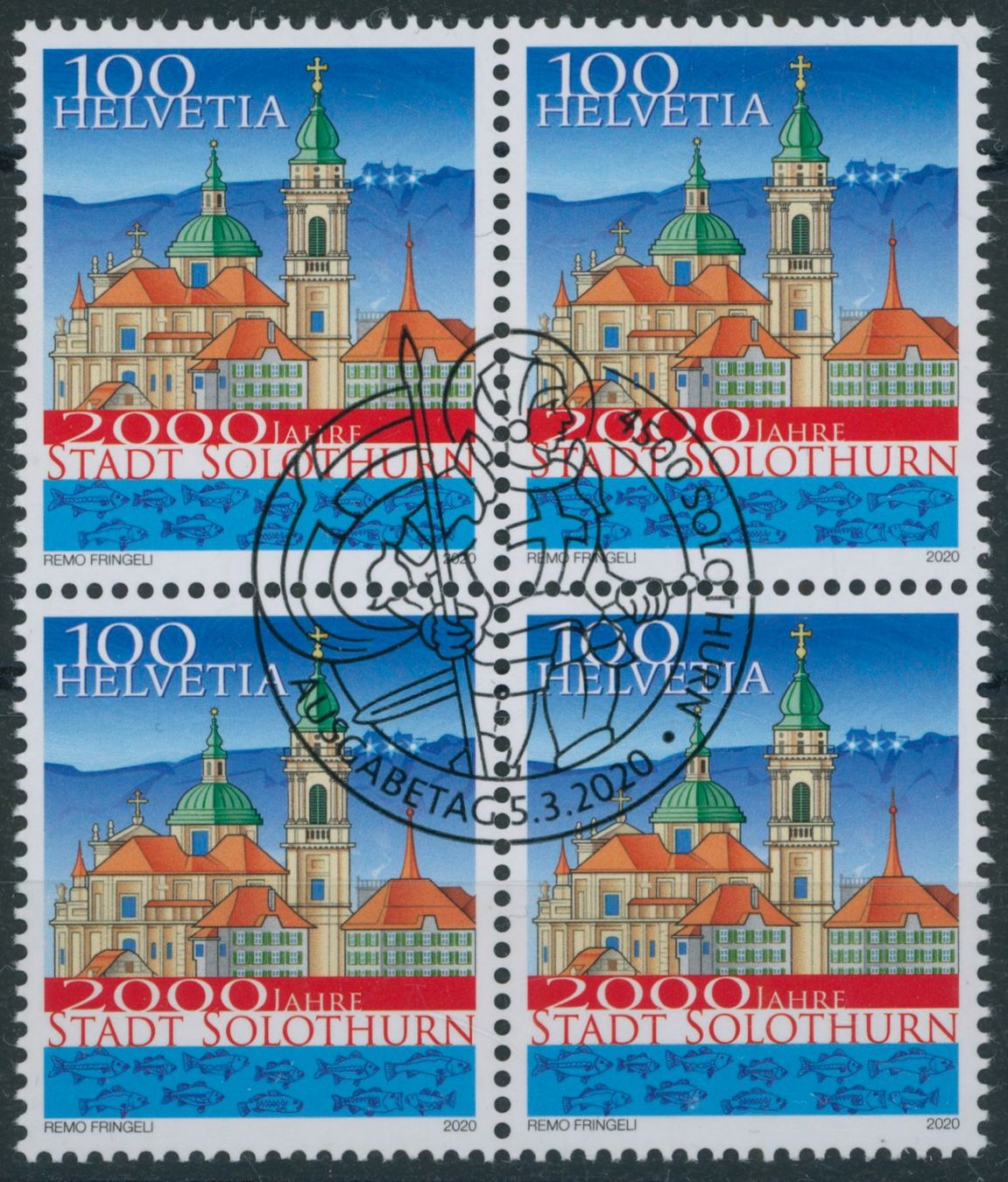 Tous les timbres: 2020 - Solothurn - Viererblock - Ersttag Stempel ET – D'occasion à Schindellegi par leecollect