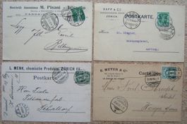 4 ALTE FIRMEN-POSTKARTEN SCHWEIZ 1902 - 1910