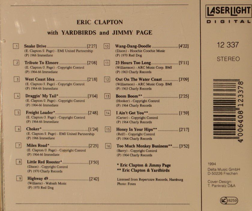 CD: Eric Clapton, With Yardbirds And Jimmy Page – Usato da Luzern venduto da CONTENTI 2