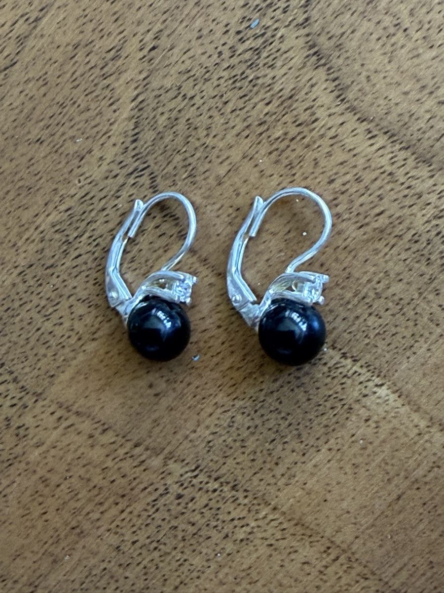 Orecchini pendenti & Orecchini a lobo: Orecchini argento 925 pietra nera e zirconia – Usato da Cademario venduto da Iby_30 2