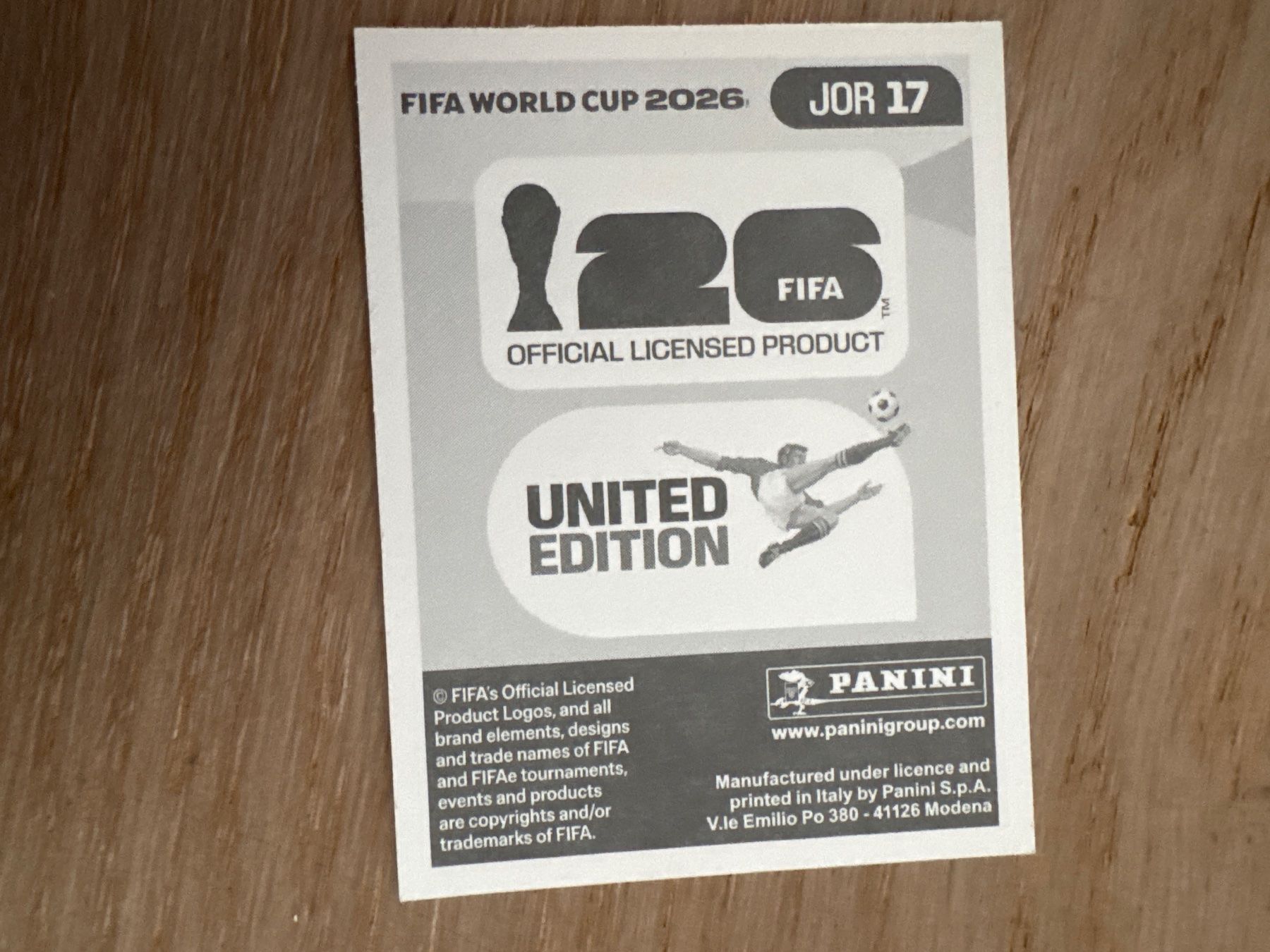 Panini Sammelbilder & Trading cards: Panini 2026 JOR 17 – Gebraucht aus Lausanne von FabienA 1