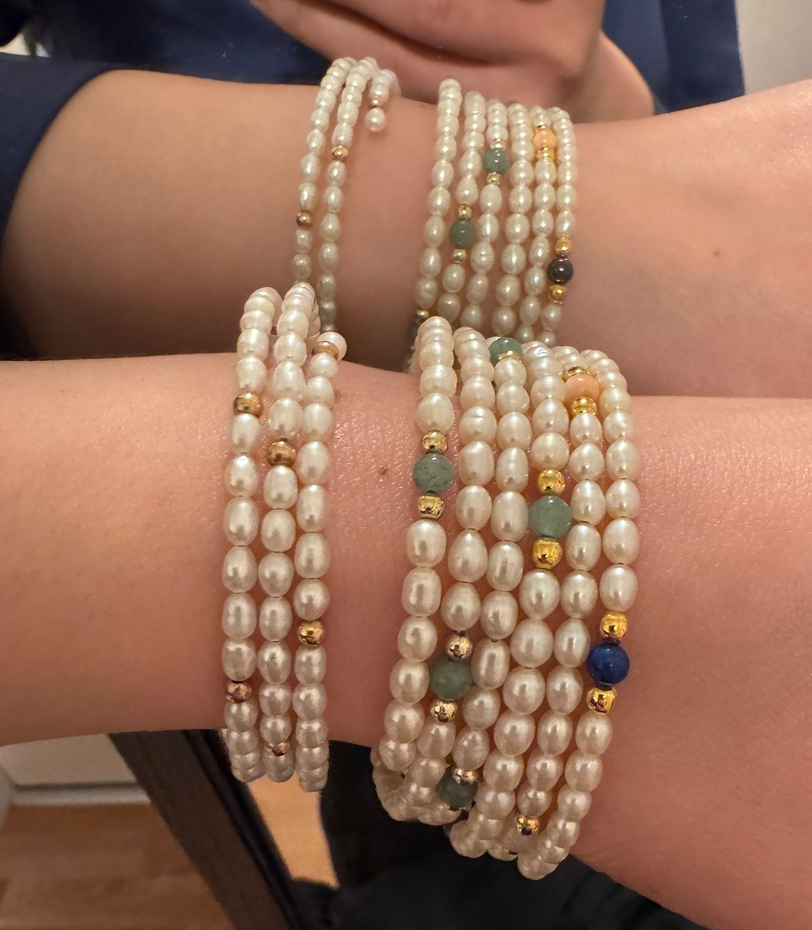 Bracciali & Braccialetti: 3er Set Perlearmbänder Echtperle wie Neu – Usato da Zürich venduto da hanna1990 4