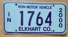 US Nummernschild Indiana 2000 Elkhart Co.