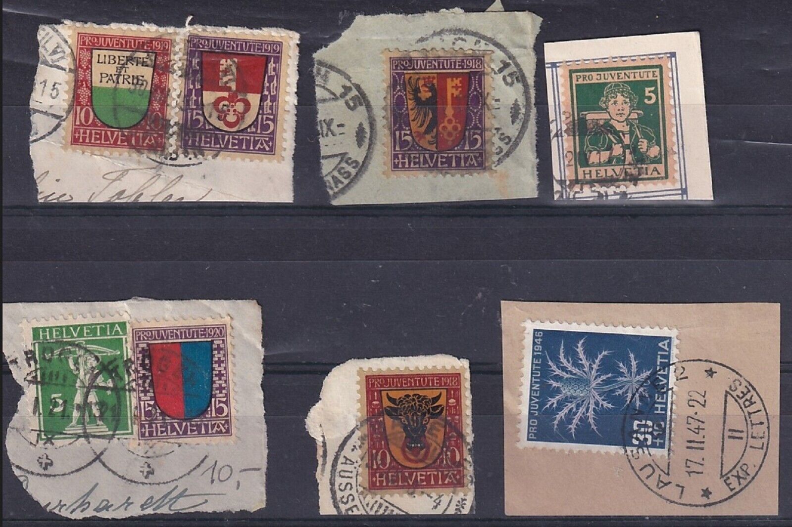 Alle Briefmarken: PJ auf Briefstück gestempelt – Gebraucht aus Frauenfeld von Interessent1