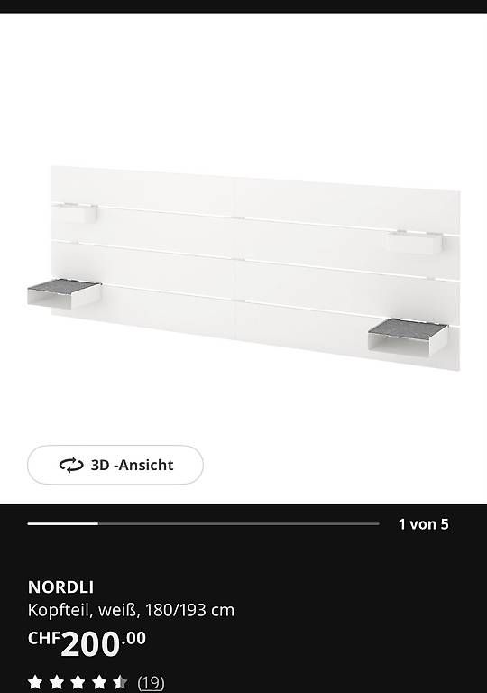 Ikea Letti: Nordli Kopfteil / Rückwand – Usato da Luzern venduto da sunnymountain33
