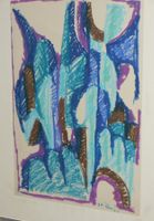 Kunst abstrakt 70er jahre Zeichnung   70 x 50 cm