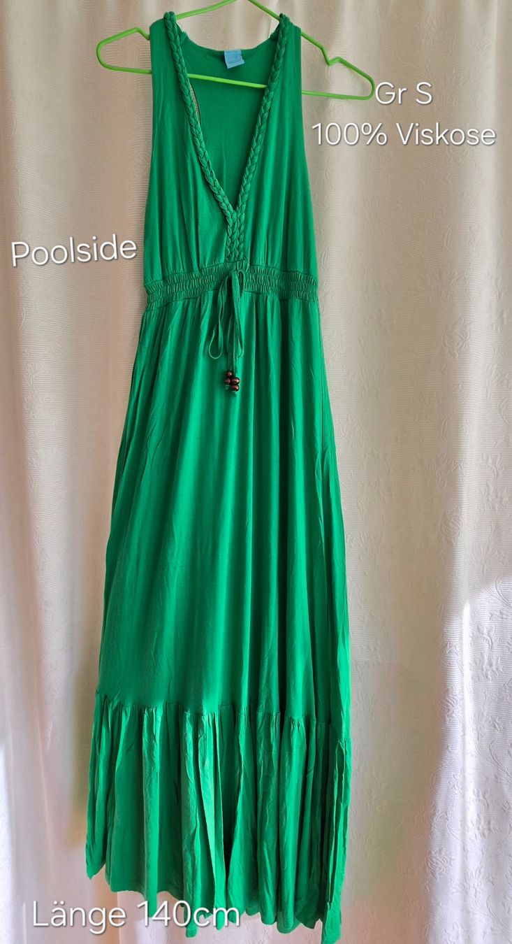 Kleider: Grünes Maxikleid, Gr. S, Viskose, Poolside – Gebraucht aus Meggen von everydaysale