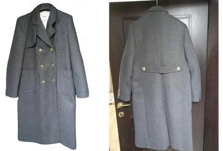 Sandro Paris Wollmantel Grau, Grösse 36, Wintermantel Top!