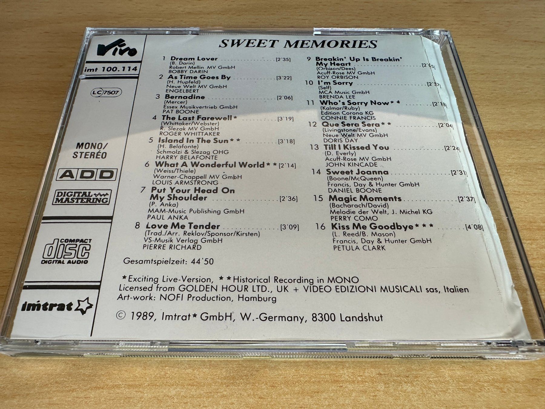 CDs: Various – Sweet Memories – Gebraucht aus Rikon im Tösstal von Alpenmutz 1
