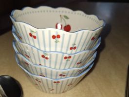 🍒🍧Eis Schälchen mit Kirschen-Muster für den Sommer 🍒