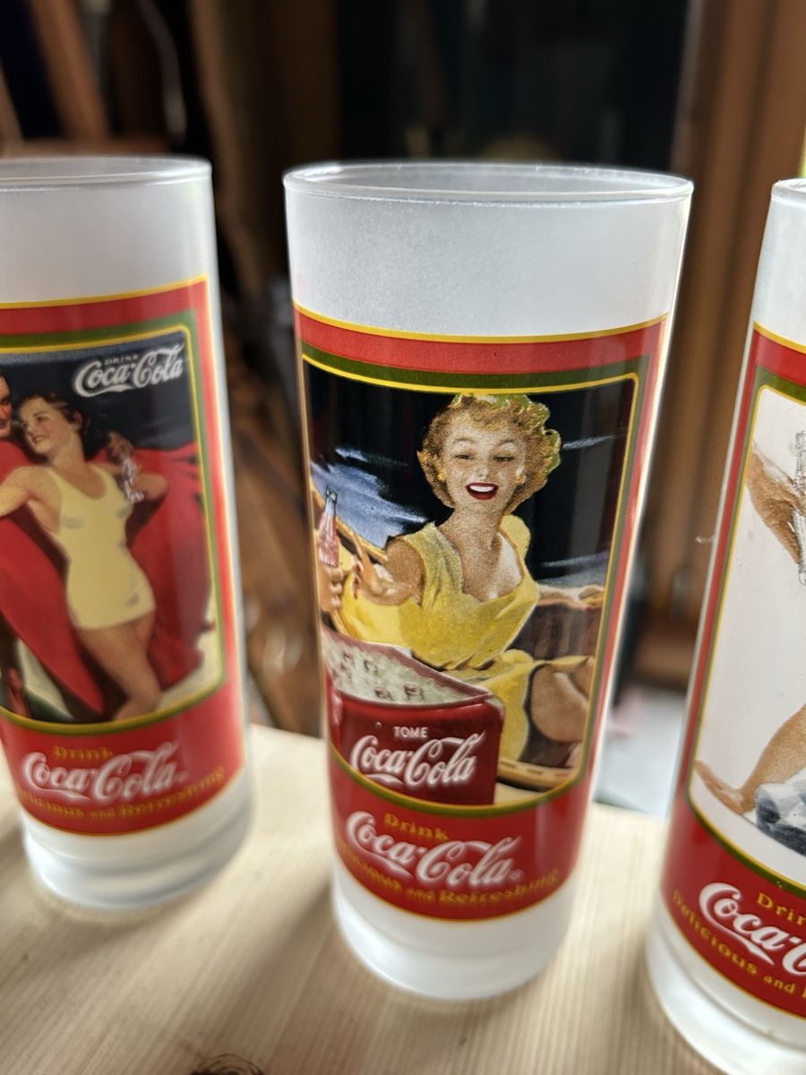 Coca-Cola Verres: Speziell schöne alte Coca-Cola Gläser Set, 6 Stück. – D'occasion à Gwatt (Thun) par ate_6ng8 1