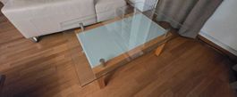 Couchtisch Glas Holz gebrauchter Zustand