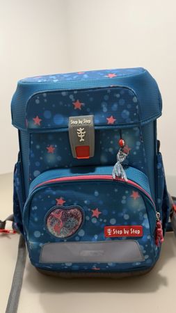 Step by Step school bag blue with stars used