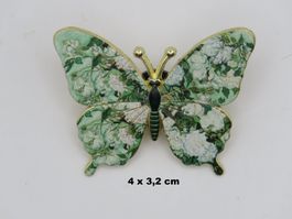 Schmetterling - Anstecker Pin - Blumenmuster - 4x3,2cm