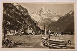 Flüelen mit Bristenstock & Dampfschiff Stadt Luzern
