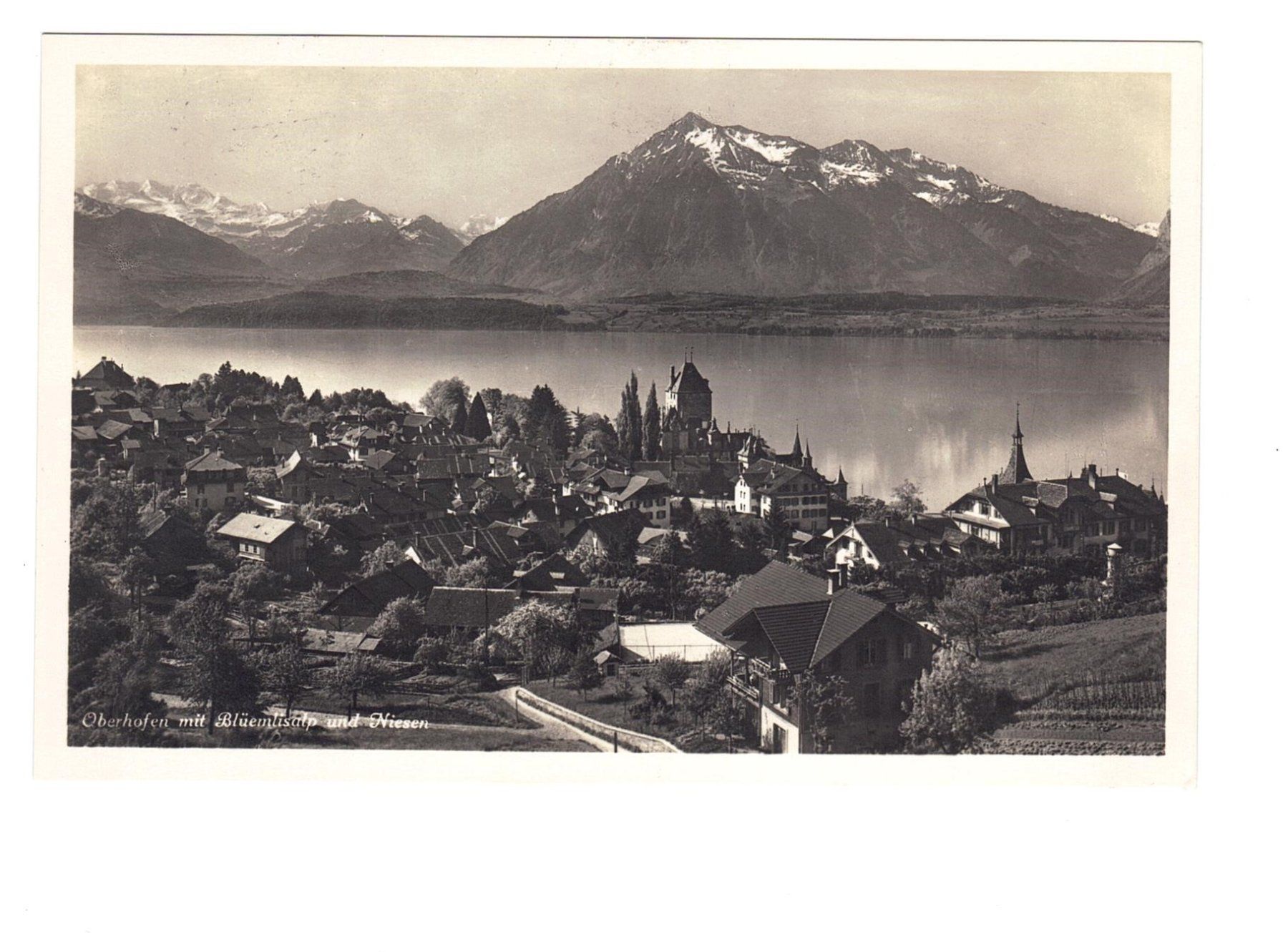 Cartoline postali: Oberhofen Ansichtskarte, um 1932 – Usato da Büetigen venduto da philat
