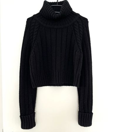 Kurzer Strickpullover One Sie, Farbe schwarz