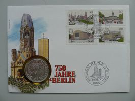 1987 Numisbrief: 750 Jahre Berlin mit 10 DM-Silbermünze
