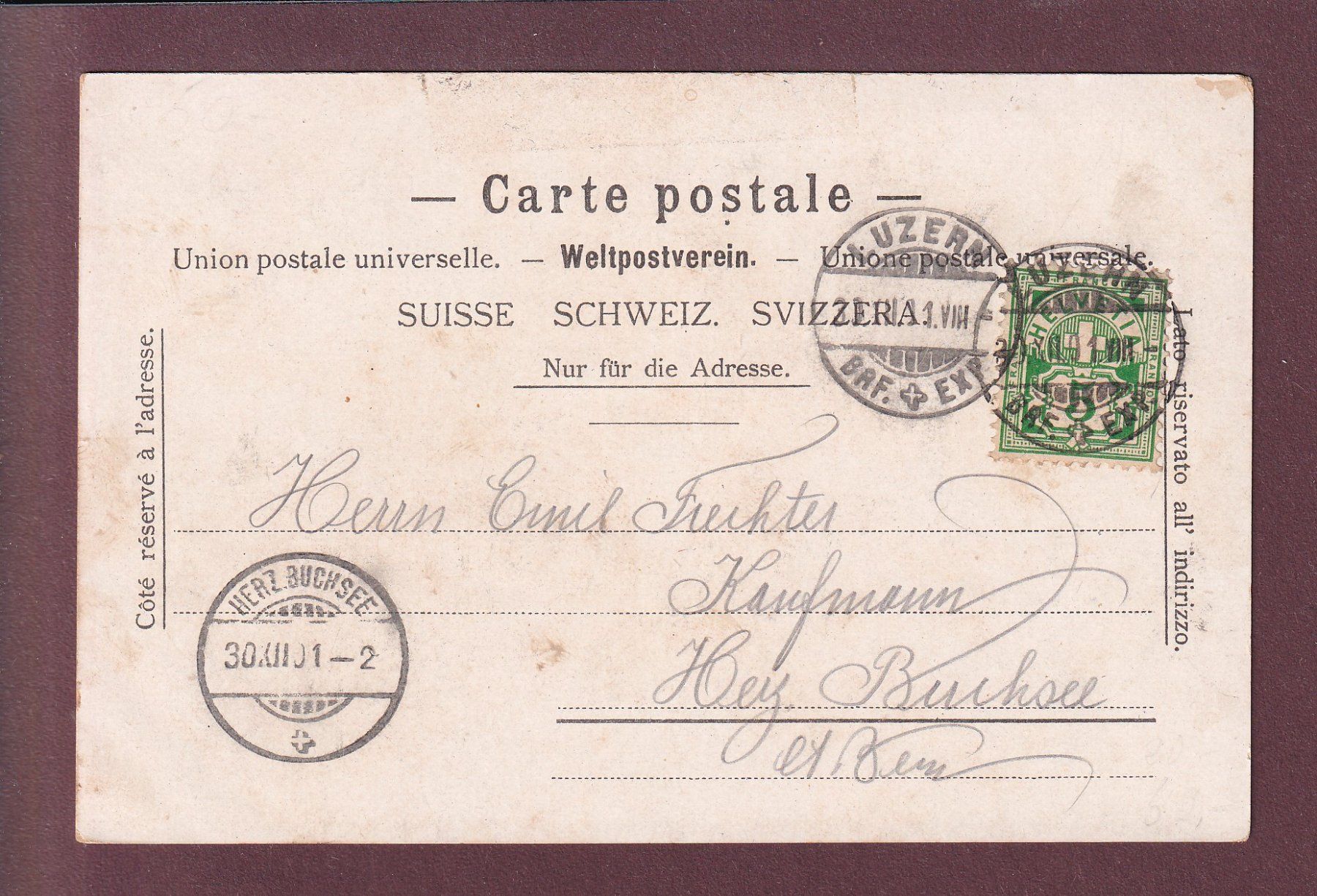 Cartes postales: LUZERN - Litho - 1901 – D'occasion à Pully par nicecards 1