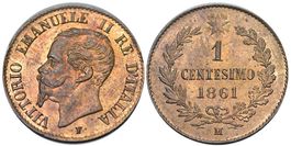 Italien, 1 Cent 1861 Milano
