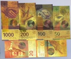 Goldenes Schweizer Franken Banknoten Set!