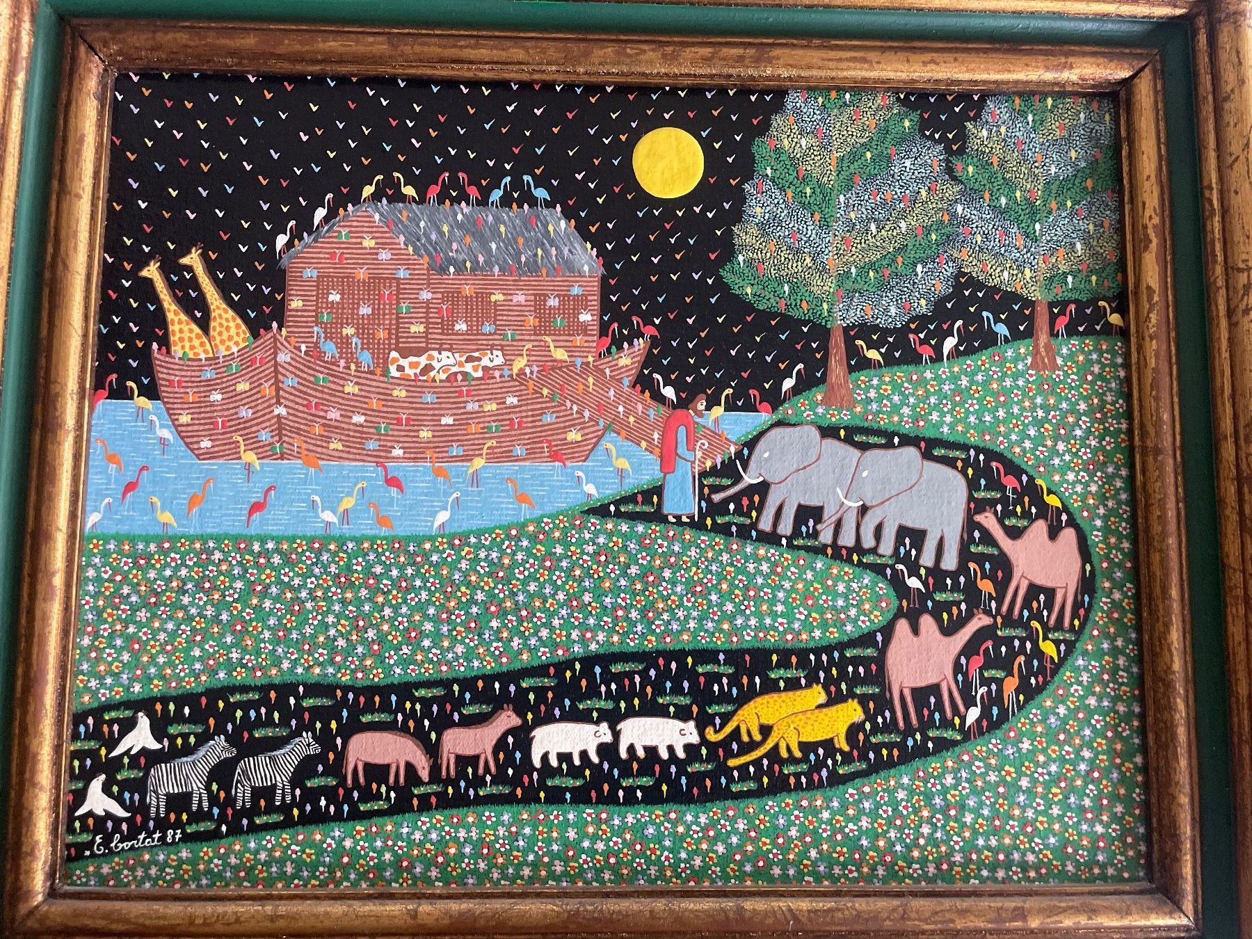 Dipinti: Gemälde Ernane Cortat Arche Noah 1987 Naive Kunst – Usato da Volketswil venduto da rubin74 3
