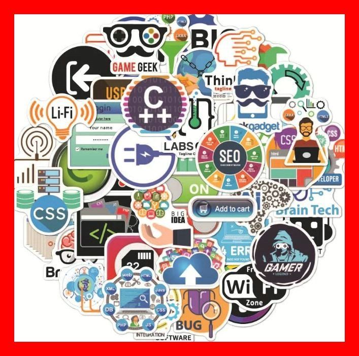 Sticker: Computer Programmieren C# SEO C++ CSS API 50 tlg Stickerset – Nuovo e nell'imballaggio originale da Dättlikon venduto da easythings