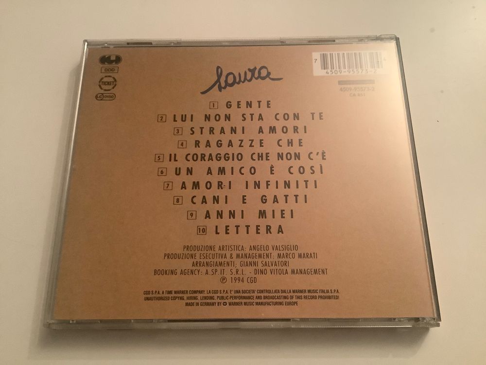 Laura Pausini ‎Laura CD 4509 95573 2