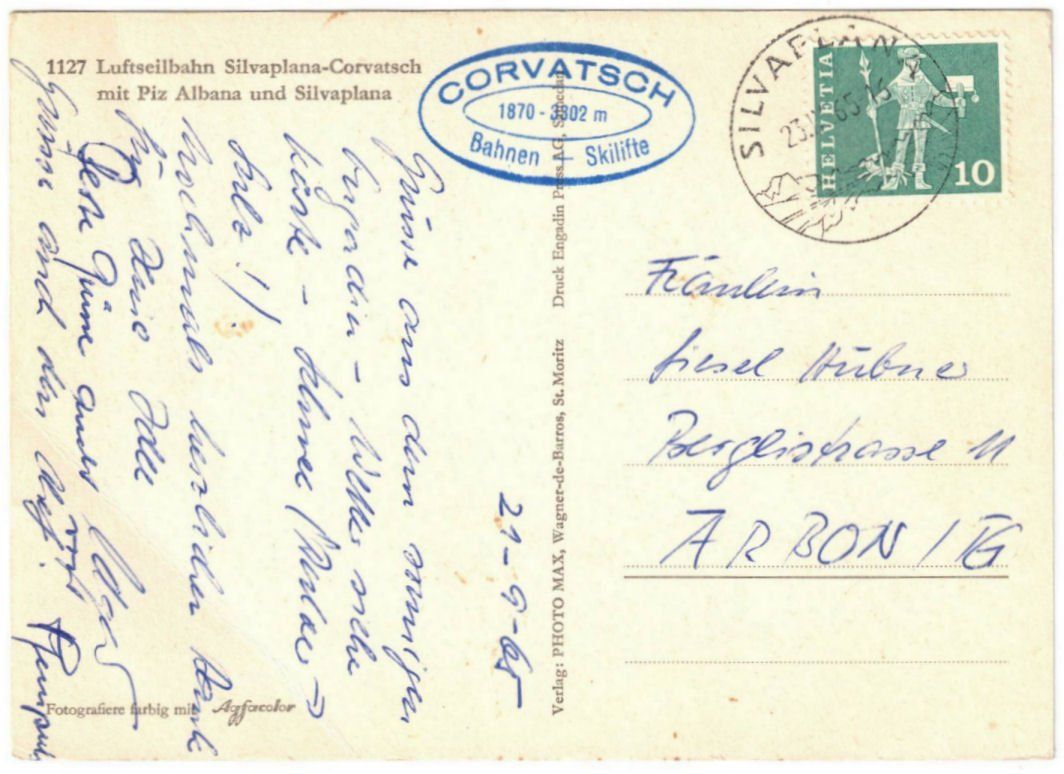 Cartes postales: Silvaplana - Luftseilbahn Corvatsch – D'occasion à Binningen par Mountainrider 1