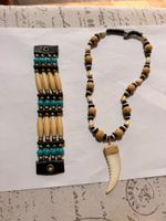 Schmuck Set Halskette Armband mit Anhänger Zähne