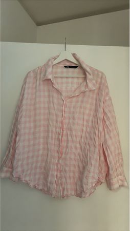 Zara Rosa Gingham Bluse, Grösse L - Ideal für den Sommer!