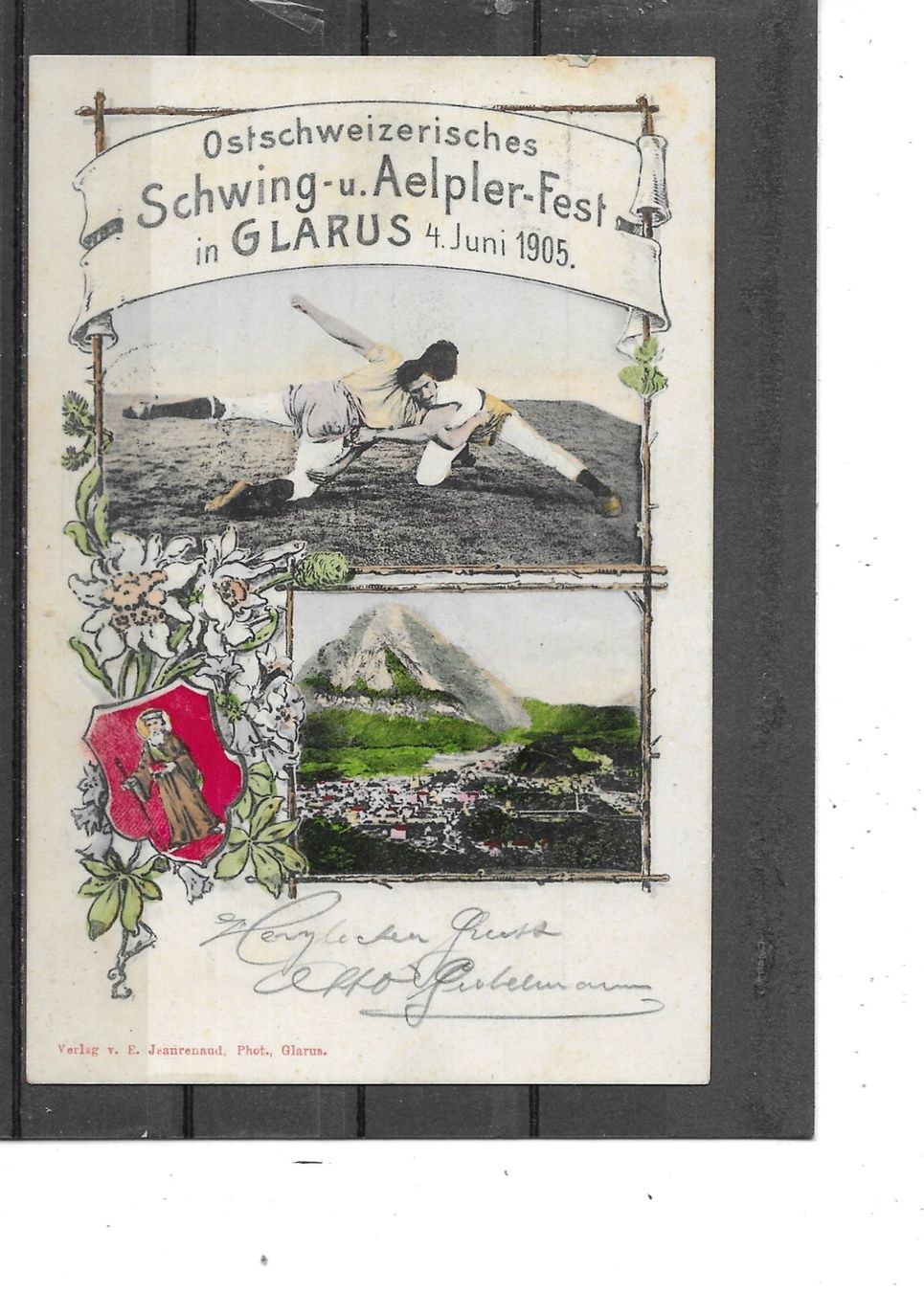 Cartoline postali: GL Glarus 1905 Ostschweiz. Schwing-u.Aelplerfest – Usato da Schocherswil venduto da Wilare