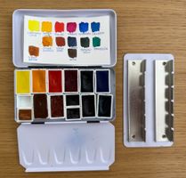 Schmincke Horadam Aquarellkasten + 6 Aquarellfarben in Tuben