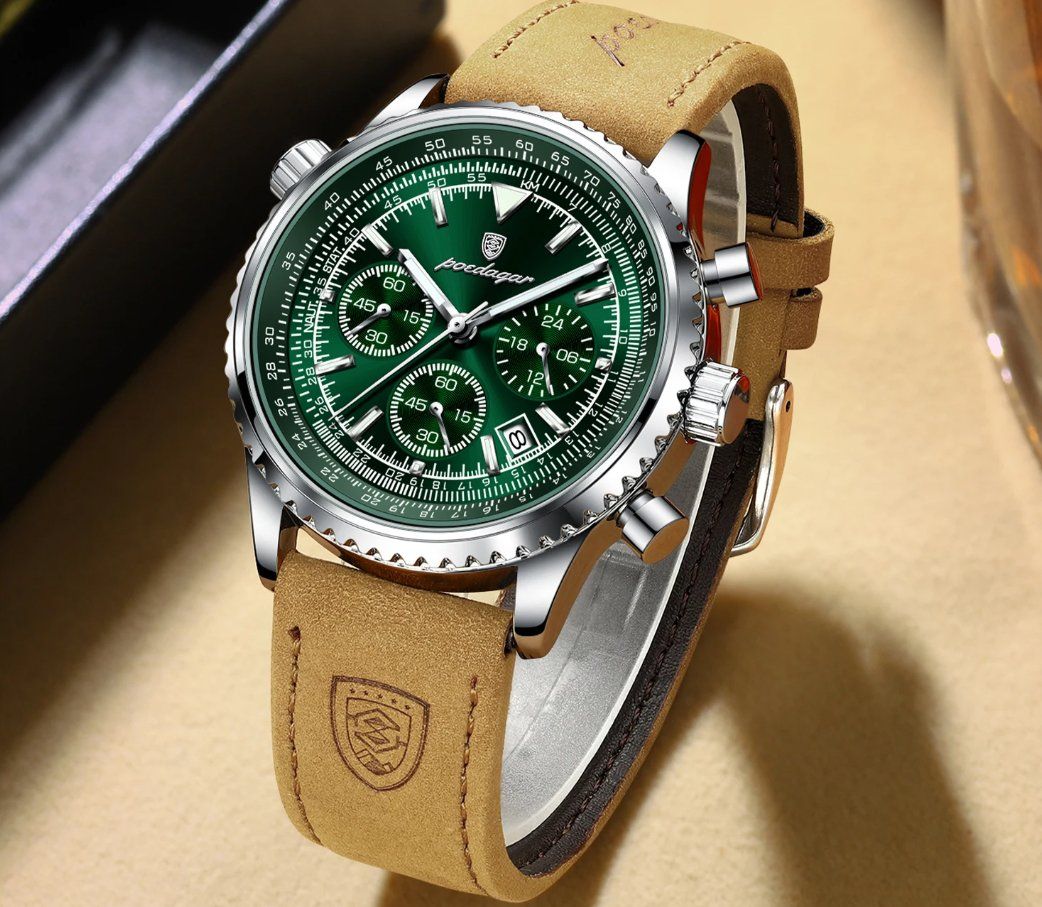 Orologi: Montre Poedagar Chronographe Neuve - Élégance et Précision – Nuovo e nell'imballaggio originale da Biel/Bienne venduto da Joridel7 1