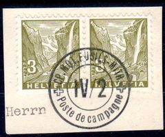 STAUBBACHFALL MIT FELDPOSTSTEMPEL 1938 AUF FRAGMENT - C610