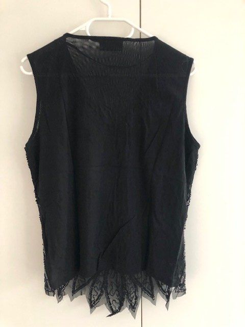 C&A Top: Pailletten-Top, ärmellos, schwarz, 44/46, C&A, Polyester – Usato da Hünenberg See venduto da dustein 1