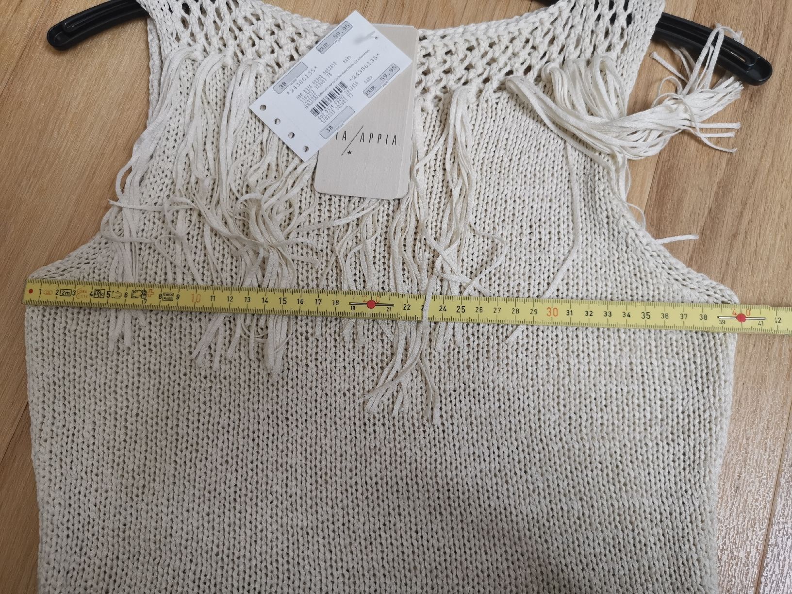 Top: VIA APPIA / 38 / M /Damentop/ beige Fransen Boho gestrickt – Nuovo (secondo la descrizione) da Hergiswil NW venduto da Angfri 4
