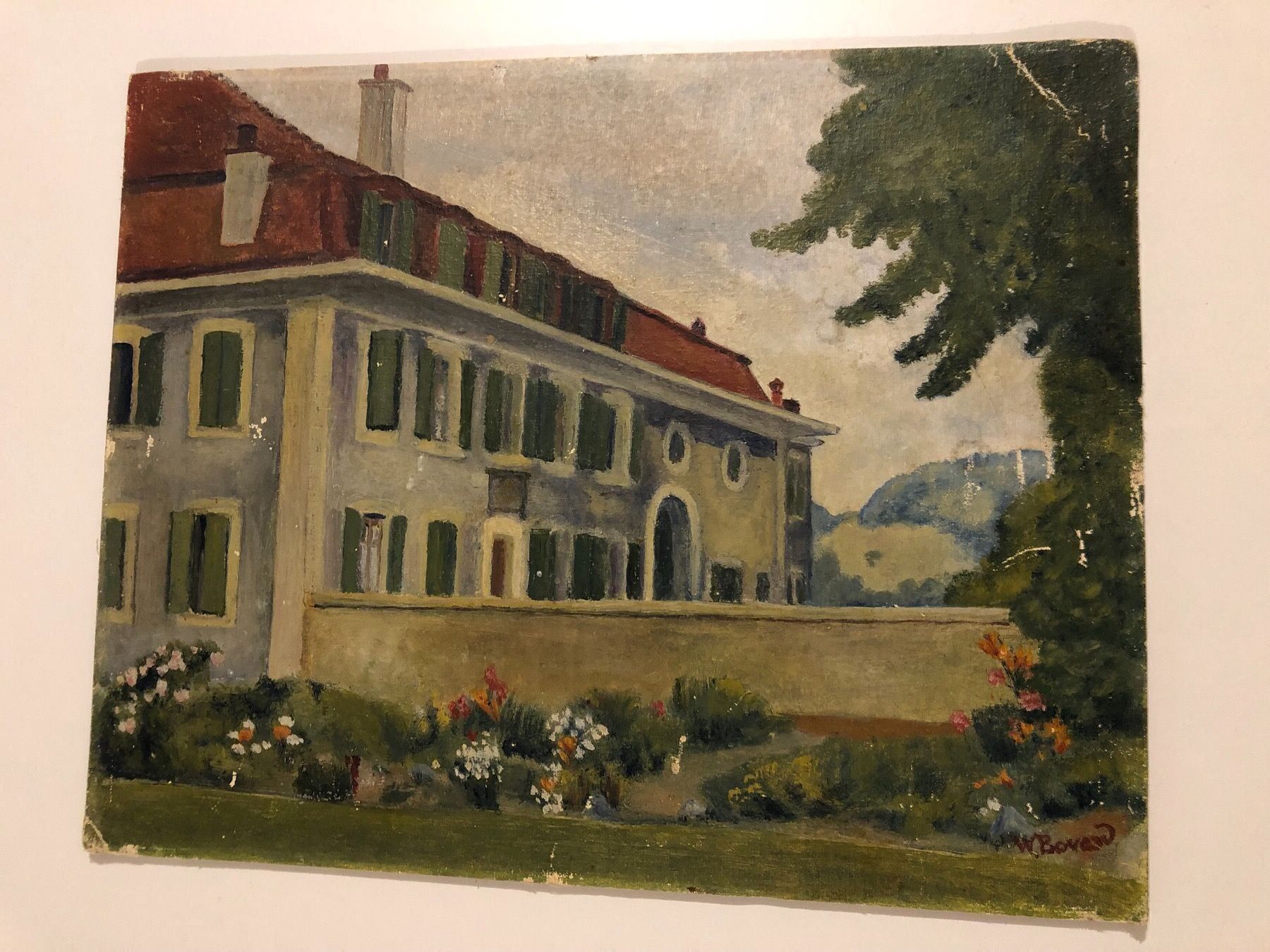 Dipinti: W. Bovard Landschaftsgemälde mit Gebäude – Usato da Hirzel venduto da pjn_d7xp