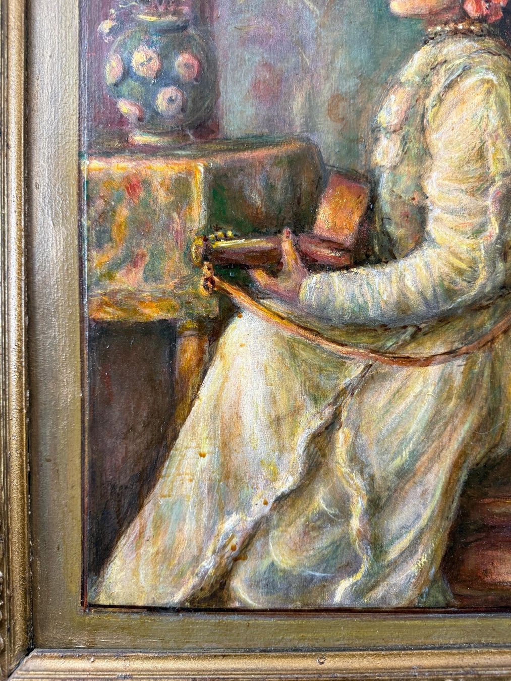 Gemälde: Gemälde von ein sitzende Dame – Gebraucht aus Schaffhausen von  3