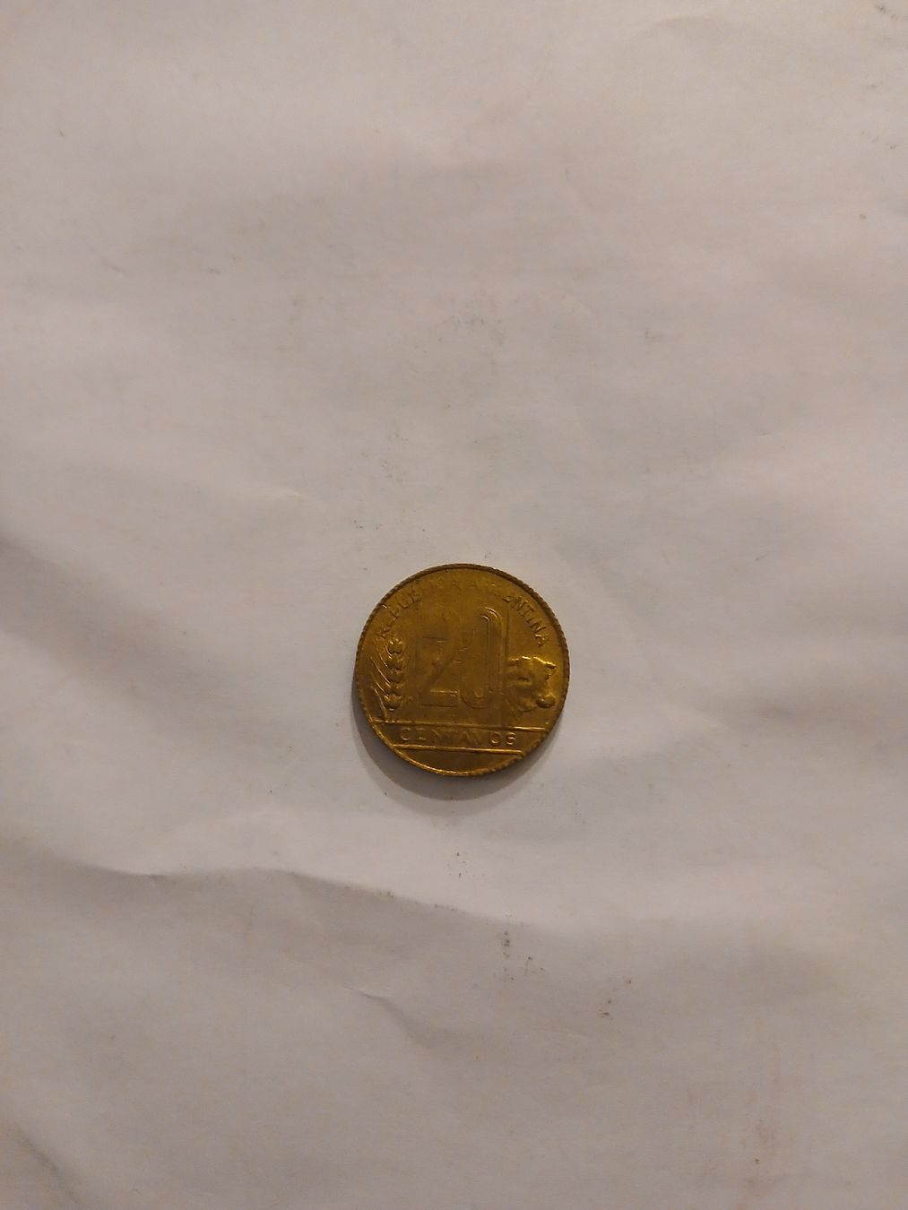 Tutti le monete: Pièce 20 centavos Argentine 1949 état usé – Usato da Marly venduto da globetrotter1723