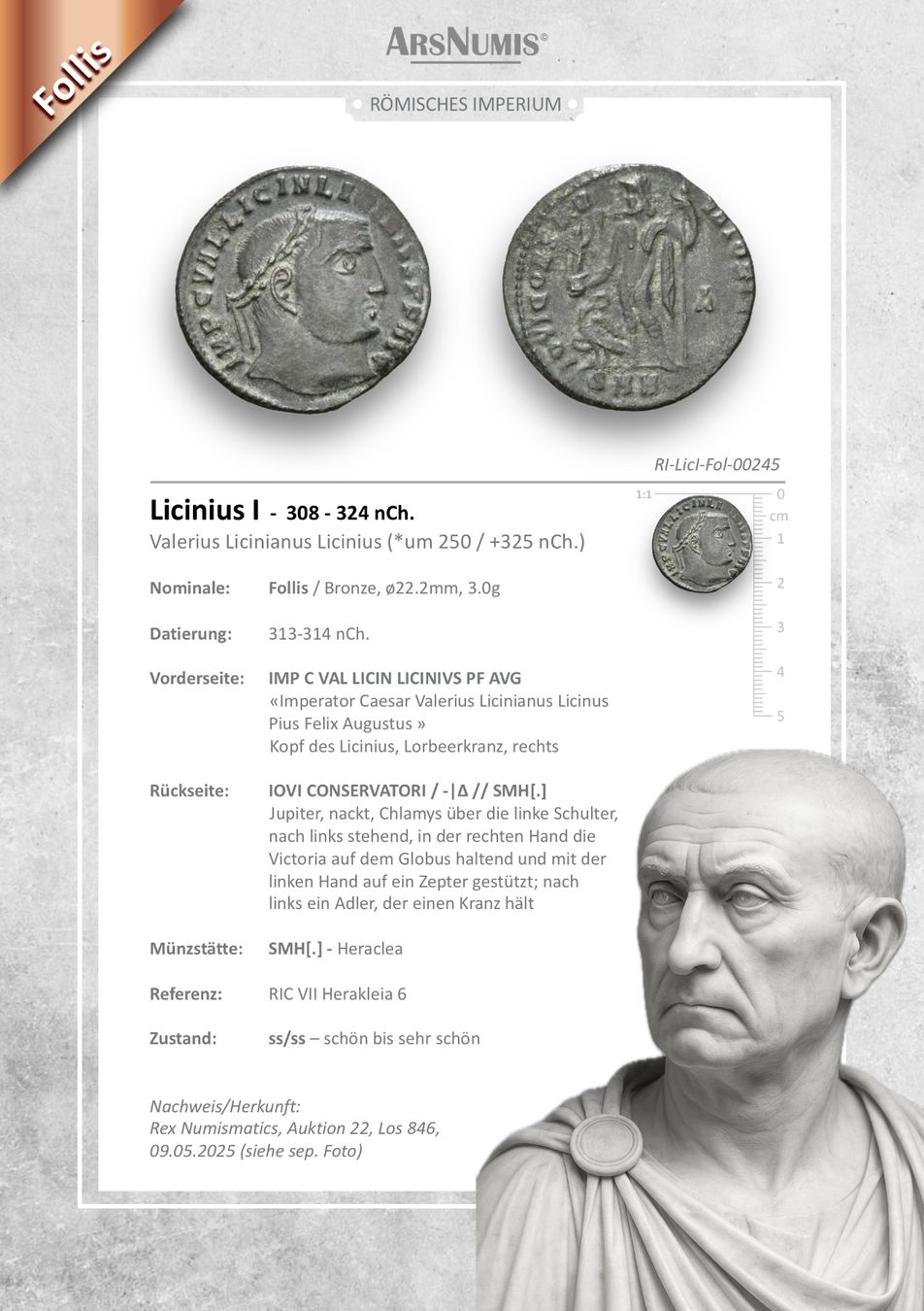 Tutti le monete: Römische Münze - Licinius I. – Usato da Oberwil b. Zug venduto da ArsNumis 4