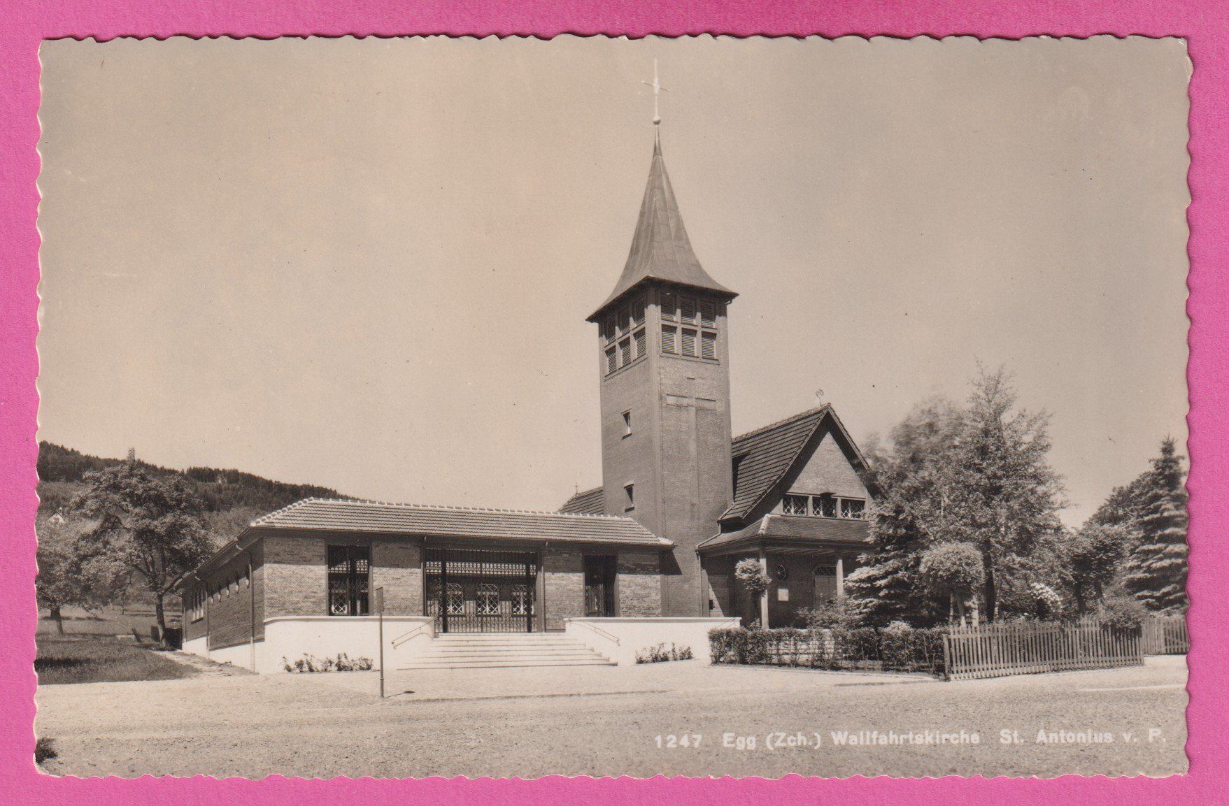 Cartoline postali: Egg ZH gel 1941 mit Feldpost Wallfahrtskirche St. Antonius – Usato da Einsiedeln venduto da dillie