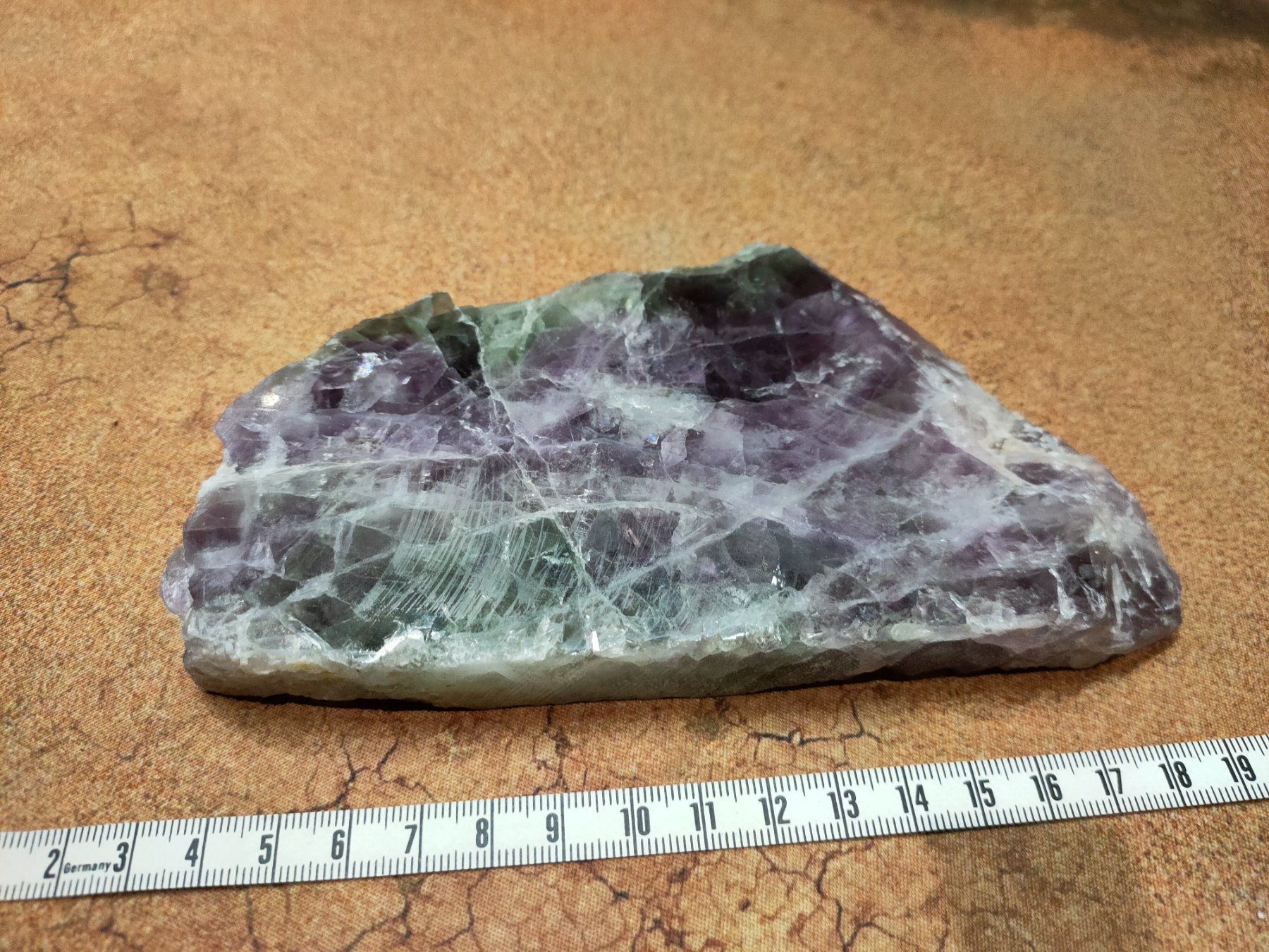 Minerali & Pietre curative: Regenbogen Fluorit polierte Scheibe – Usato da Baden venduto da Araneus 3