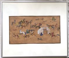 Mongolisches Gemälde Mongol Zurag - Steppenleben Pferde