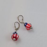 Vintage Silber Ohrringe mit Glas  695