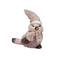 Deko Vogel mit Schal & Mütze H:19cm/33cm