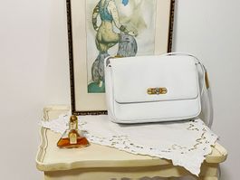 Umhängetasche Tasche RICHARD Leder weiss VINTAGE 1980s