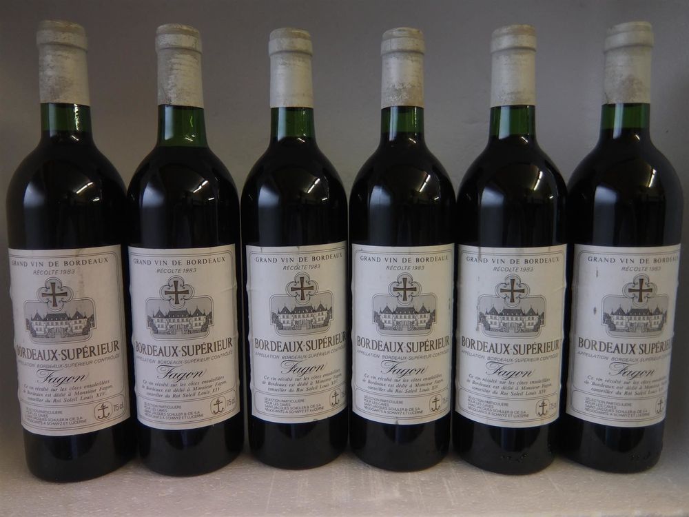 6 Flaschen Fagon Bordeaux Superieur 1983 | Kaufen auf Ricardo