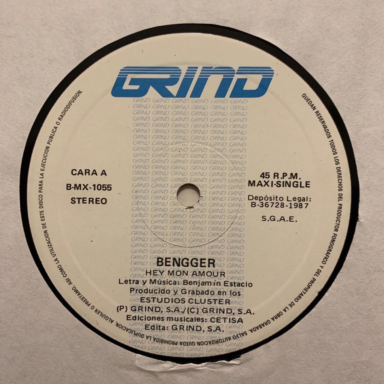 Dischi in vinile: BENGGER / HEY MON AMOUR (1987) – Usato da Sarnen venduto da m-basic 3